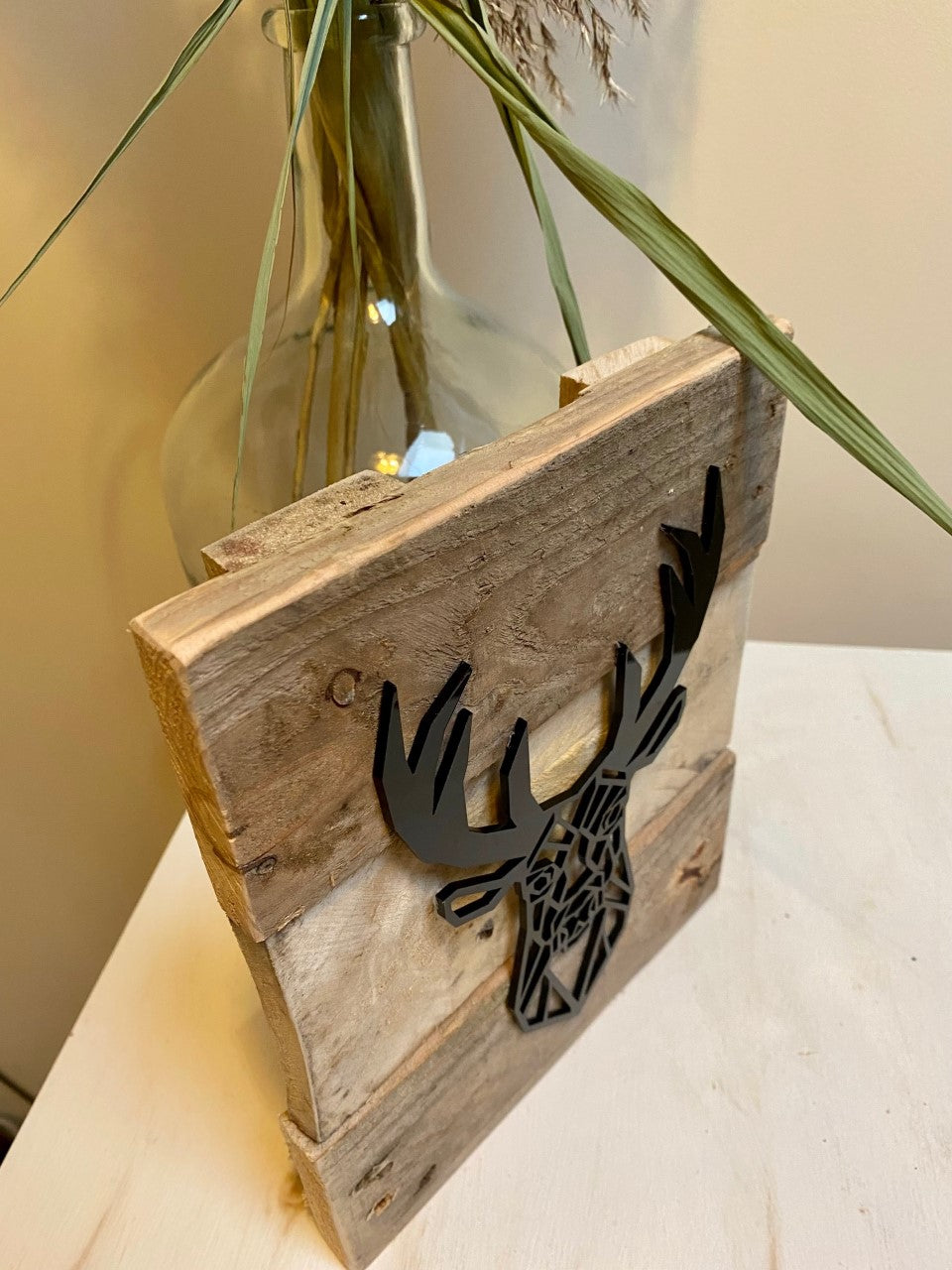 Rustic geometric stag board
