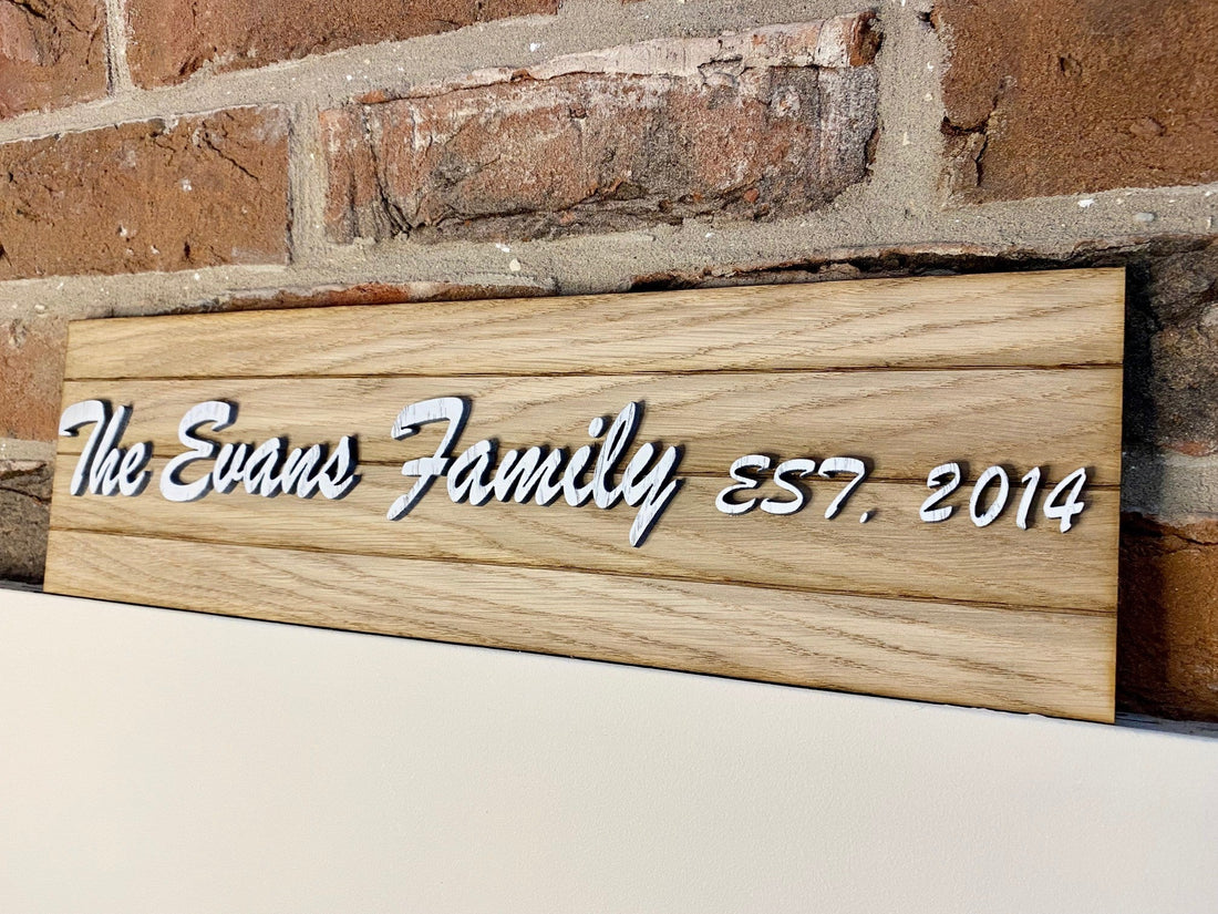 Make your mark with our wooden family wall sign