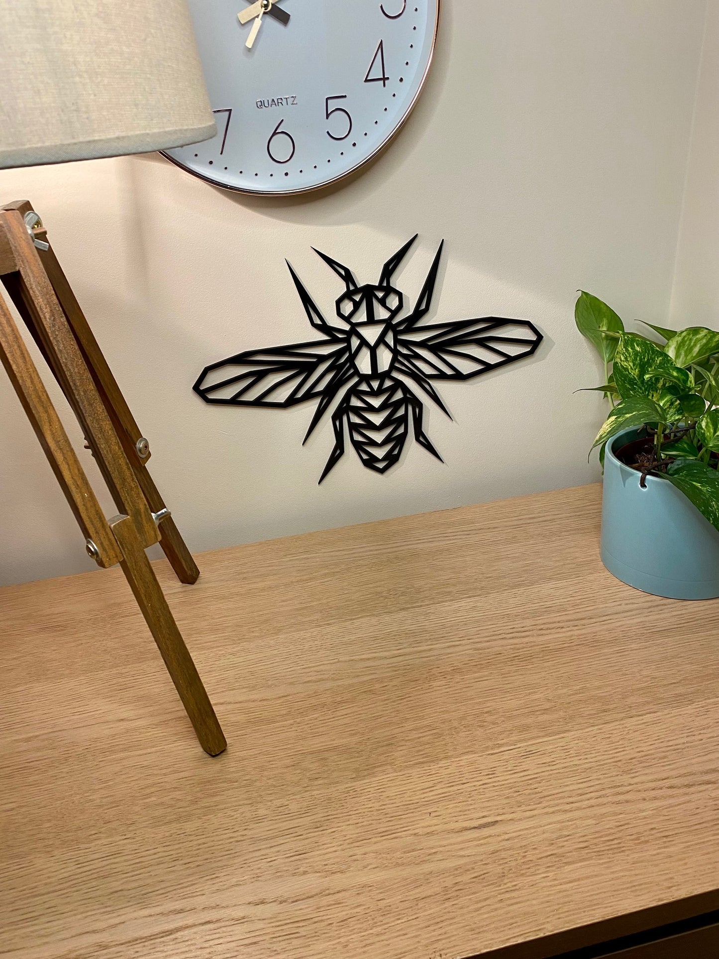 Geometric bee wall art