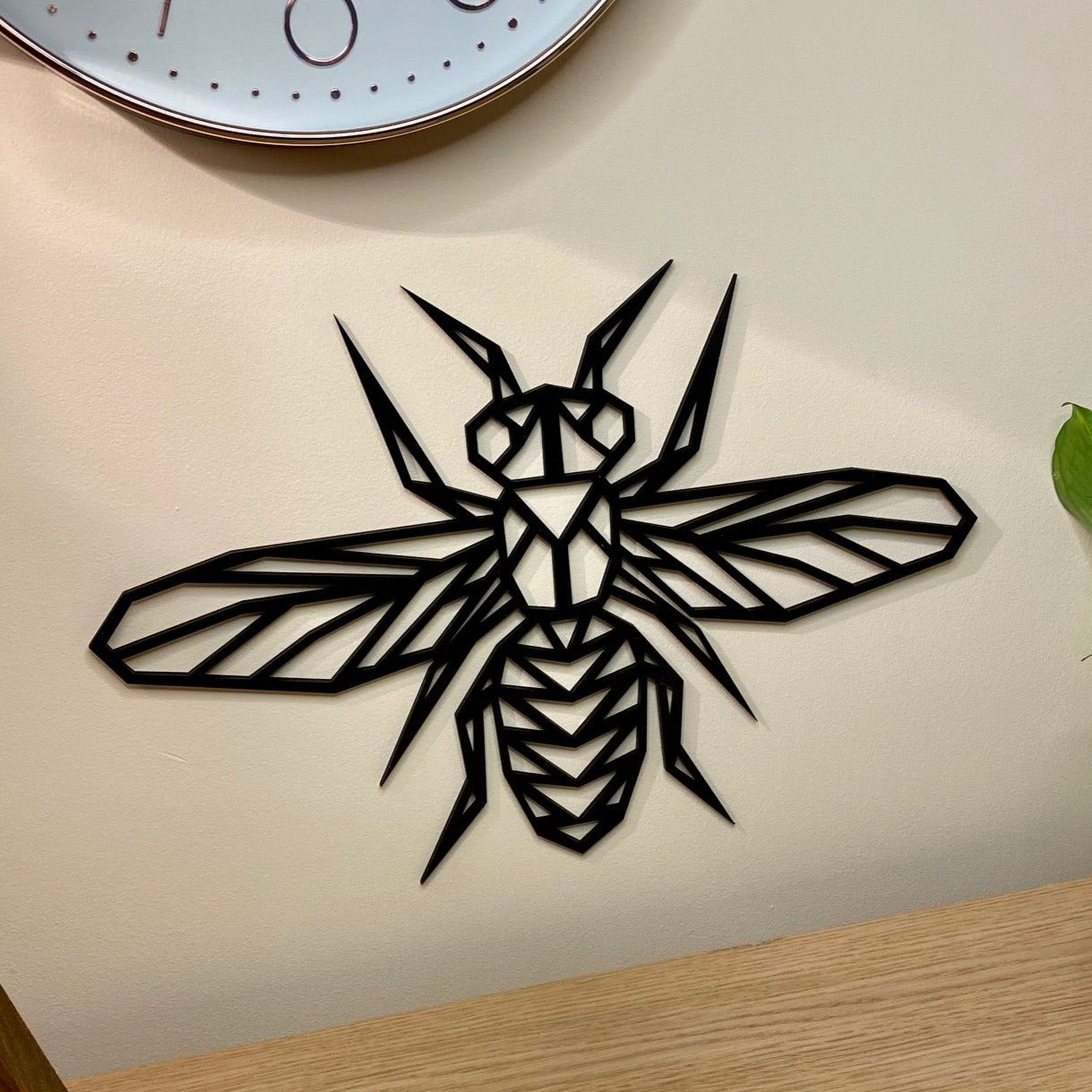 Geometric bee wall art