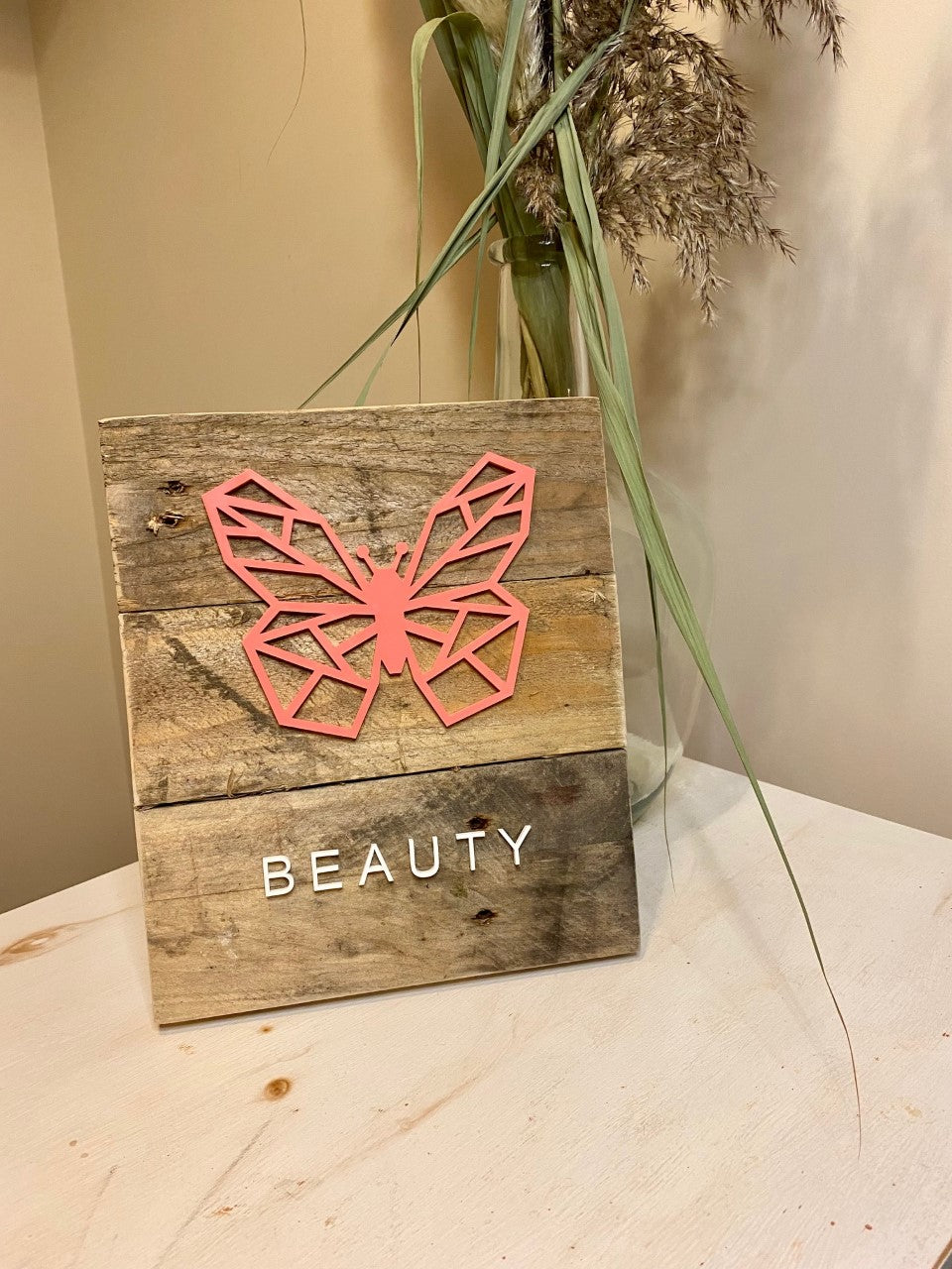 Rustic geometric butterfly board