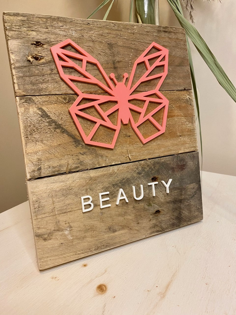 Rustic geometric butterfly board