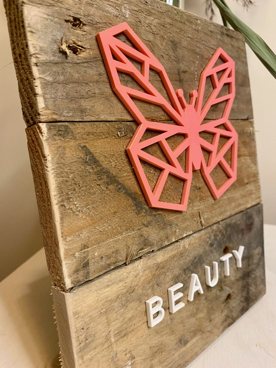 Rustic geometric butterfly board