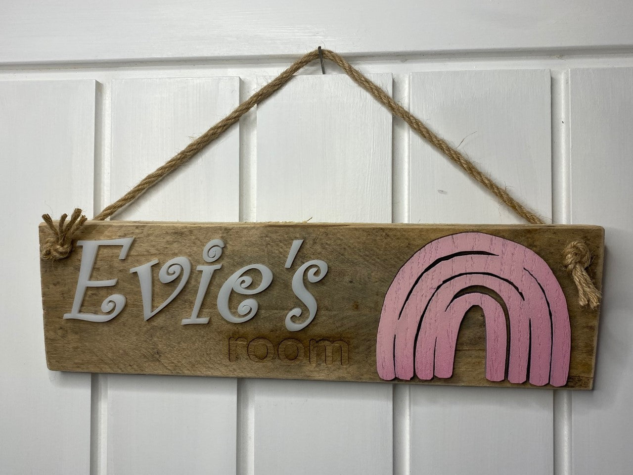 Child's rainbow bedroom door sign