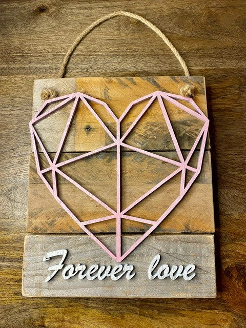 'Forever Love' geometric heart board