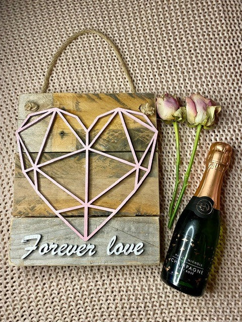 'Forever Love' geometric heart board