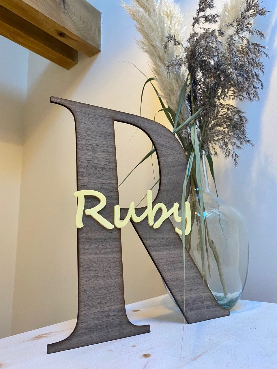 Large letter with name – Etched on The Wolds