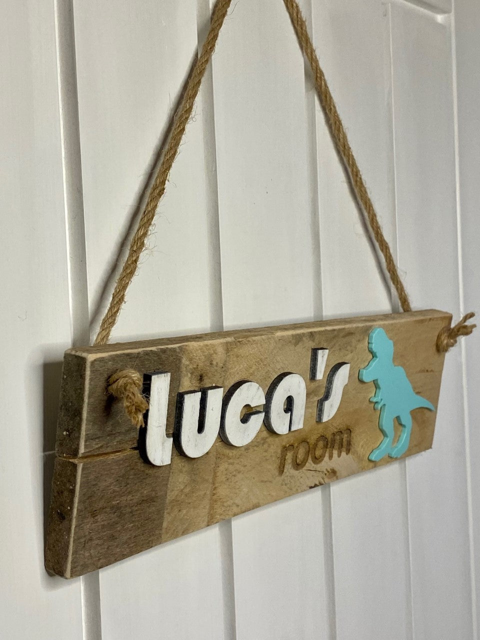 Child's dinosaur bedroom door sign