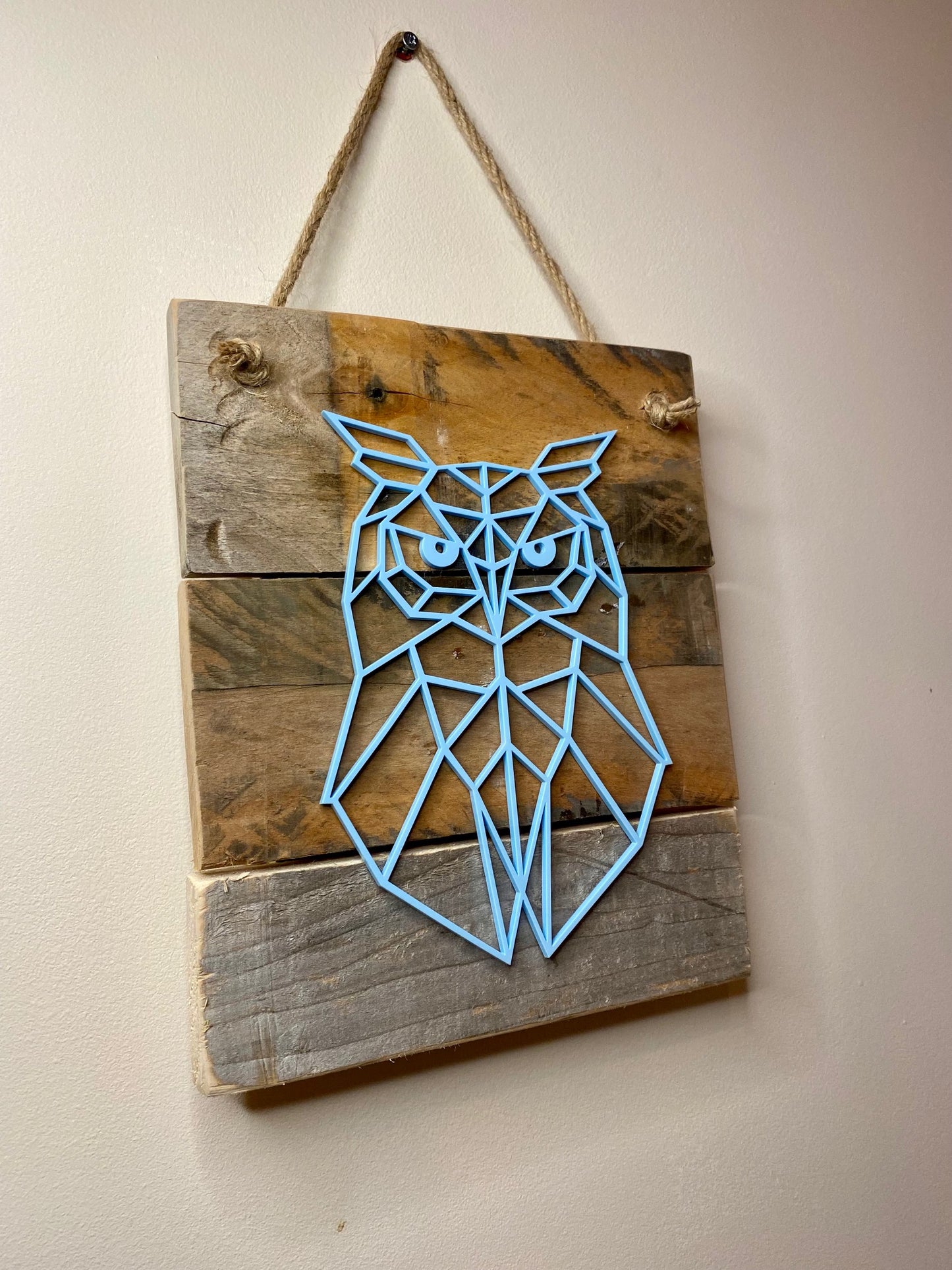 Rustic geometric owl board