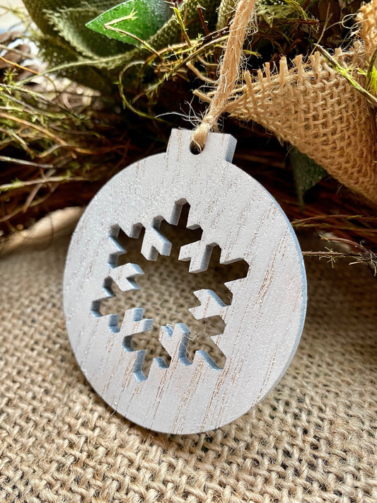 Snowflake cut out bauble