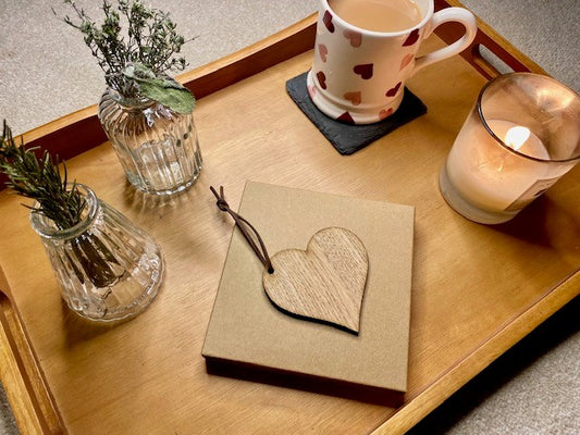 Wooden heart gift tag - Plain