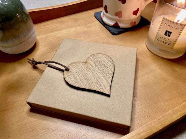 Wooden heart gift tag - Plain