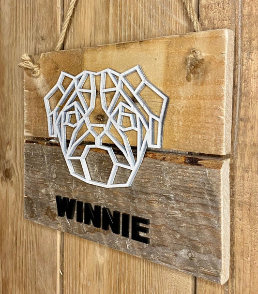 Rustic geometric Pug board