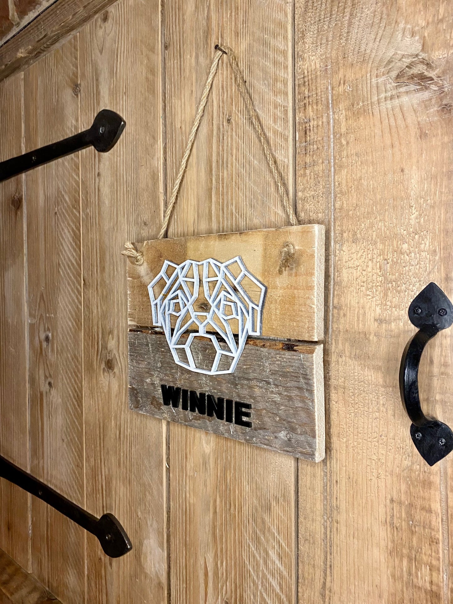 Rustic geometric Pug board