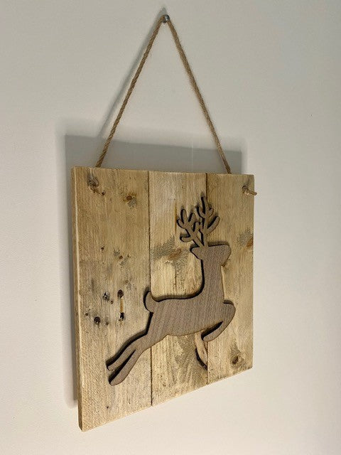 Rustic Christmas reindeer board