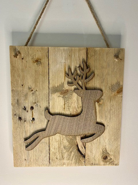 Rustic Christmas reindeer board