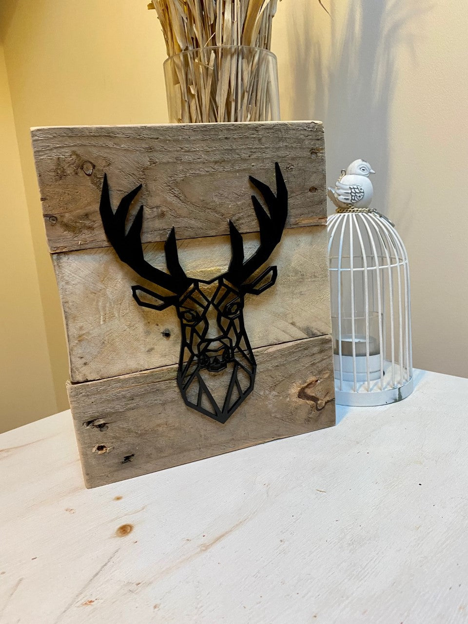 Rustic geometric stag board