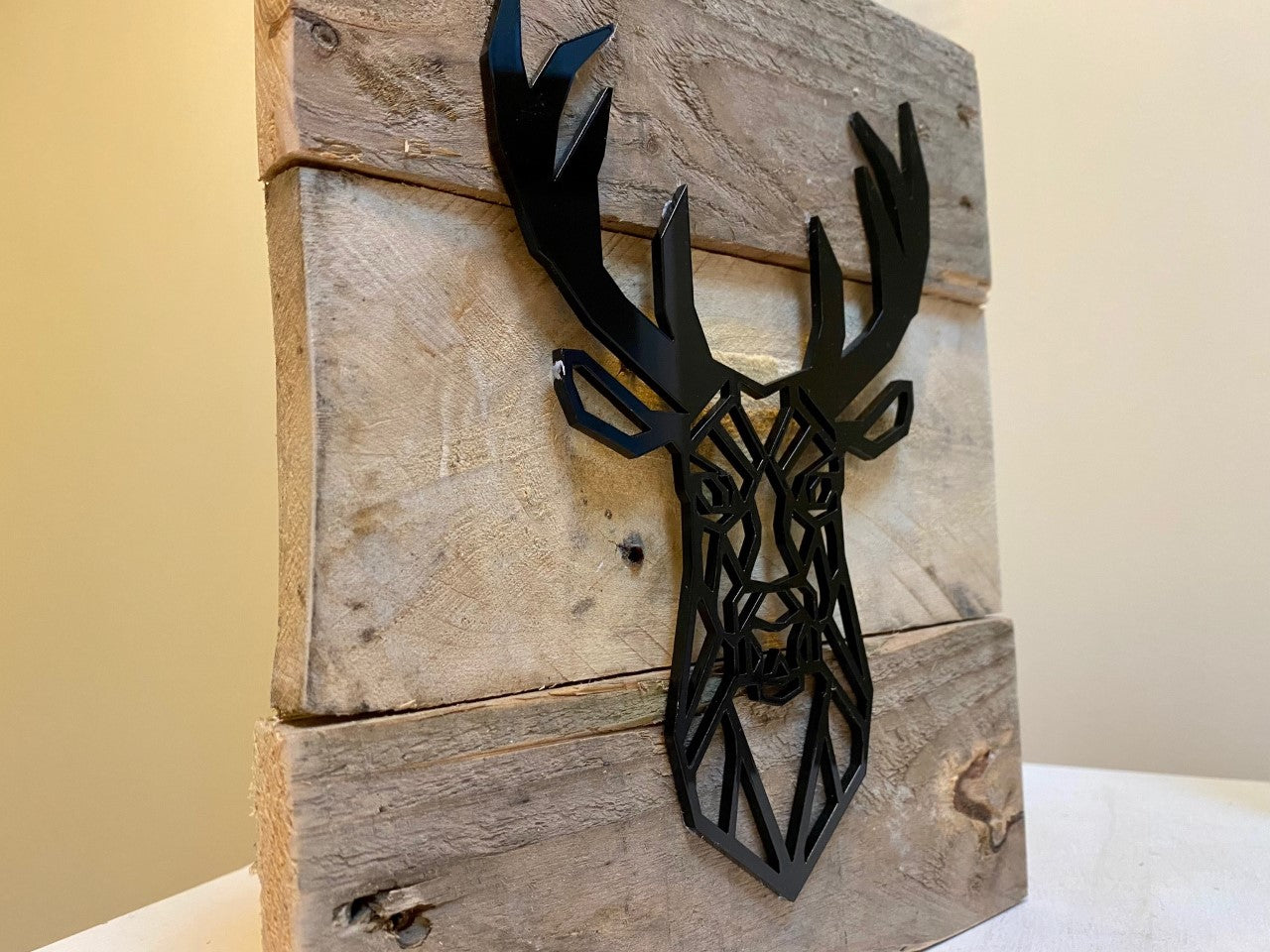 Rustic geometric stag board