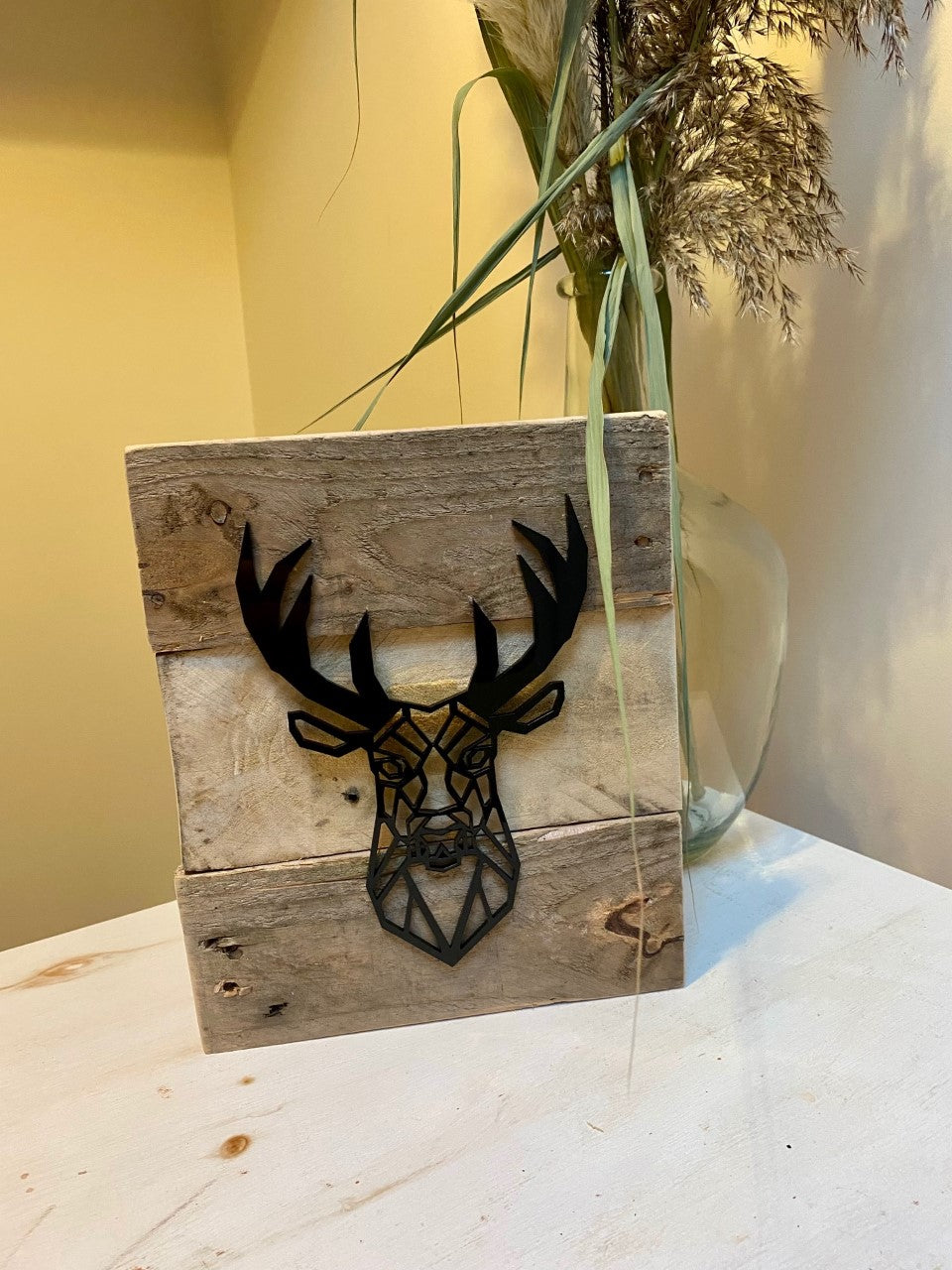 Rustic geometric stag board