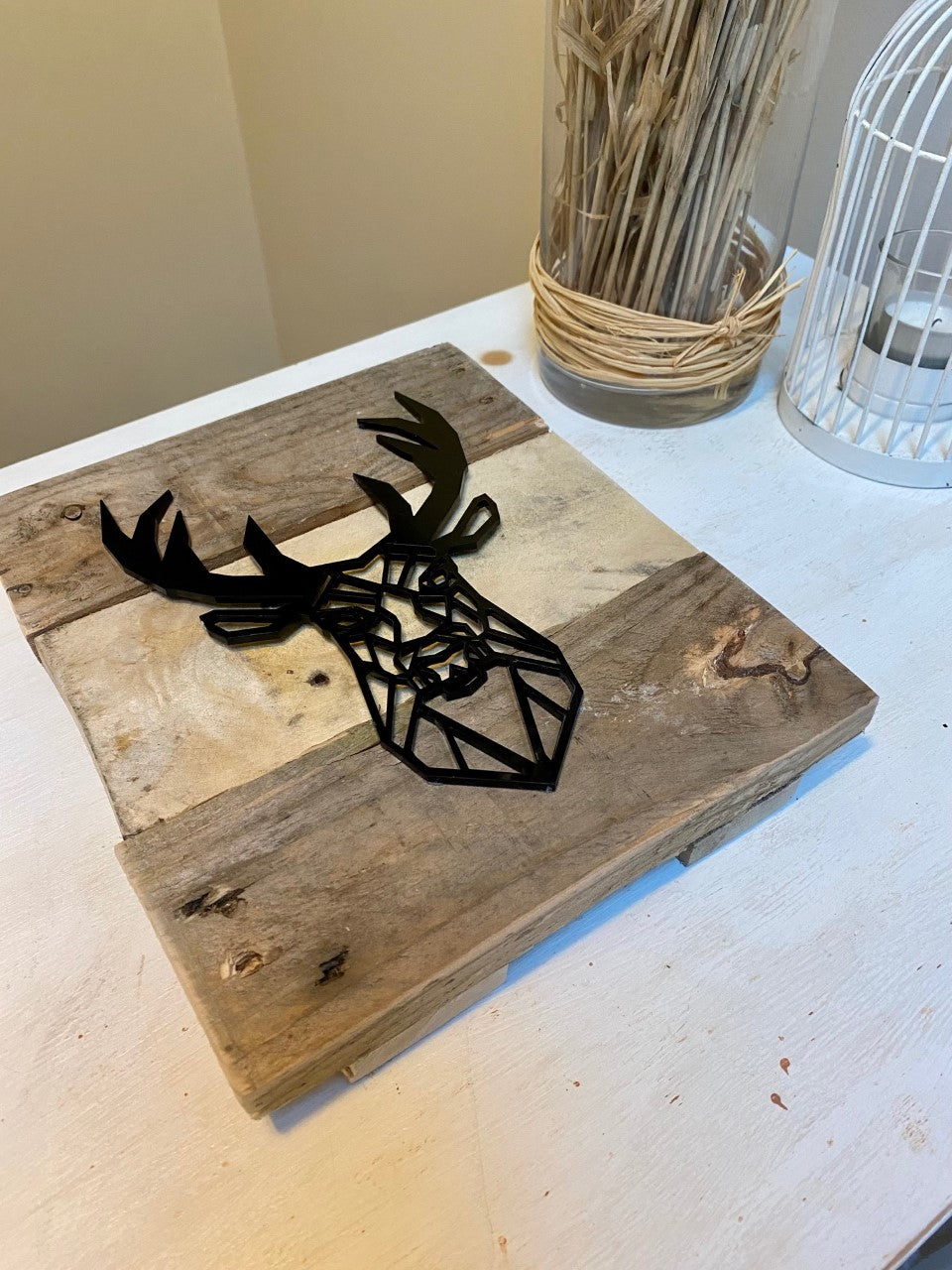 Rustic geometric stag board