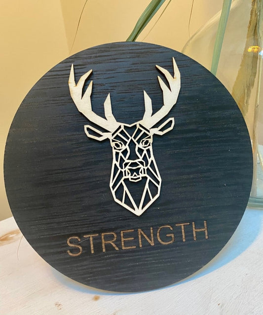 Geometric stag 'strength' disc