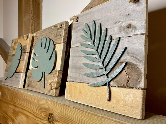 Trio of Tropical leaf boards