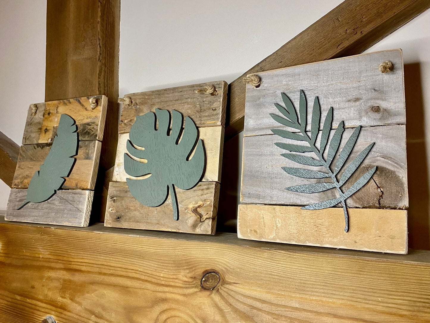 Trio of Tropical leaf boards