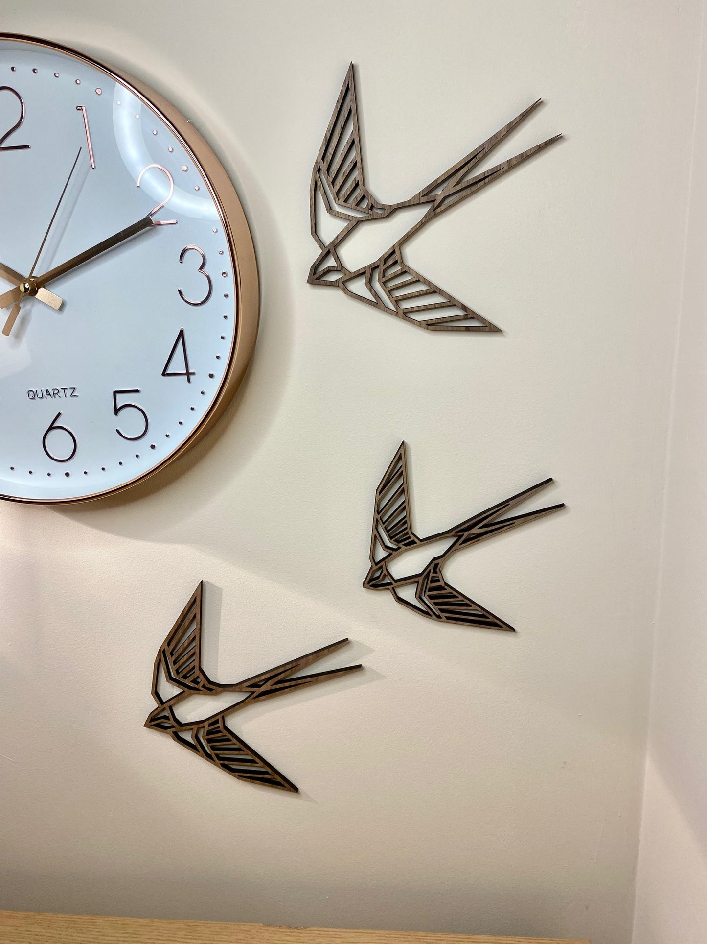 Geometric swallow wall art