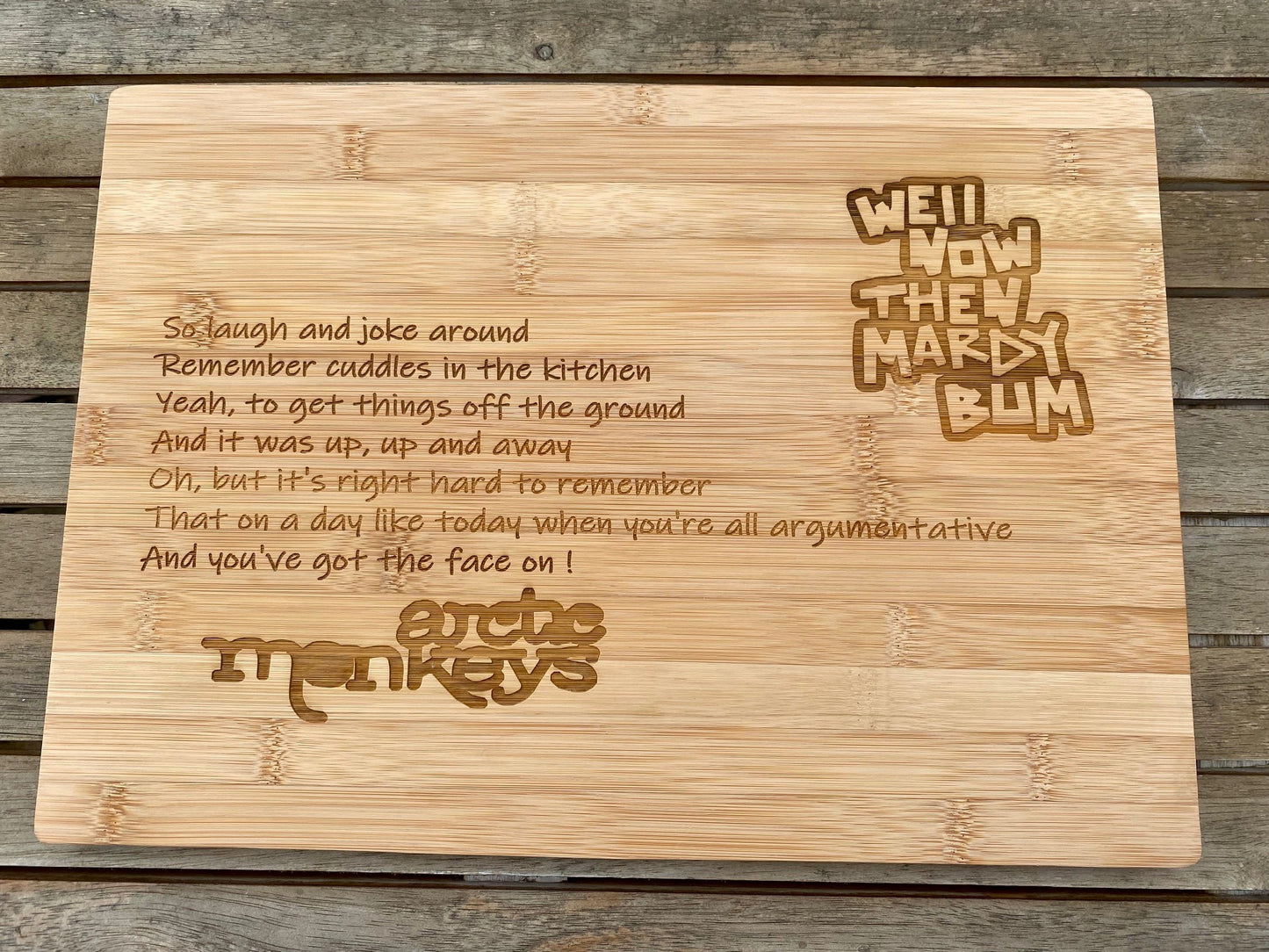 Arctic Monkeys chopping board