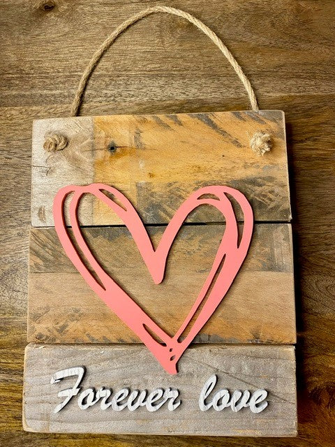 'Forever love' scribble heart board