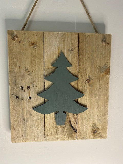 Rustic Christmas tree board