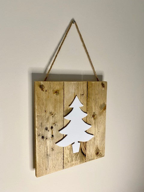 Rustic Christmas tree board