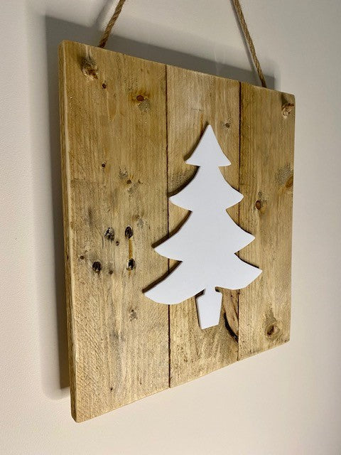 Rustic Christmas tree board