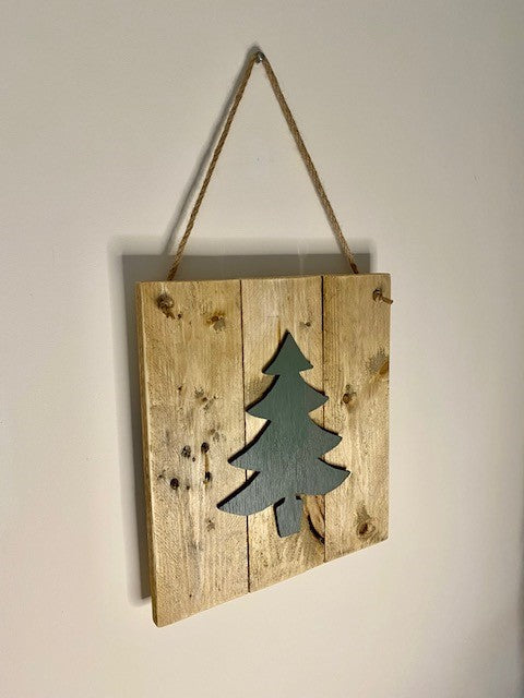 Rustic Christmas tree board